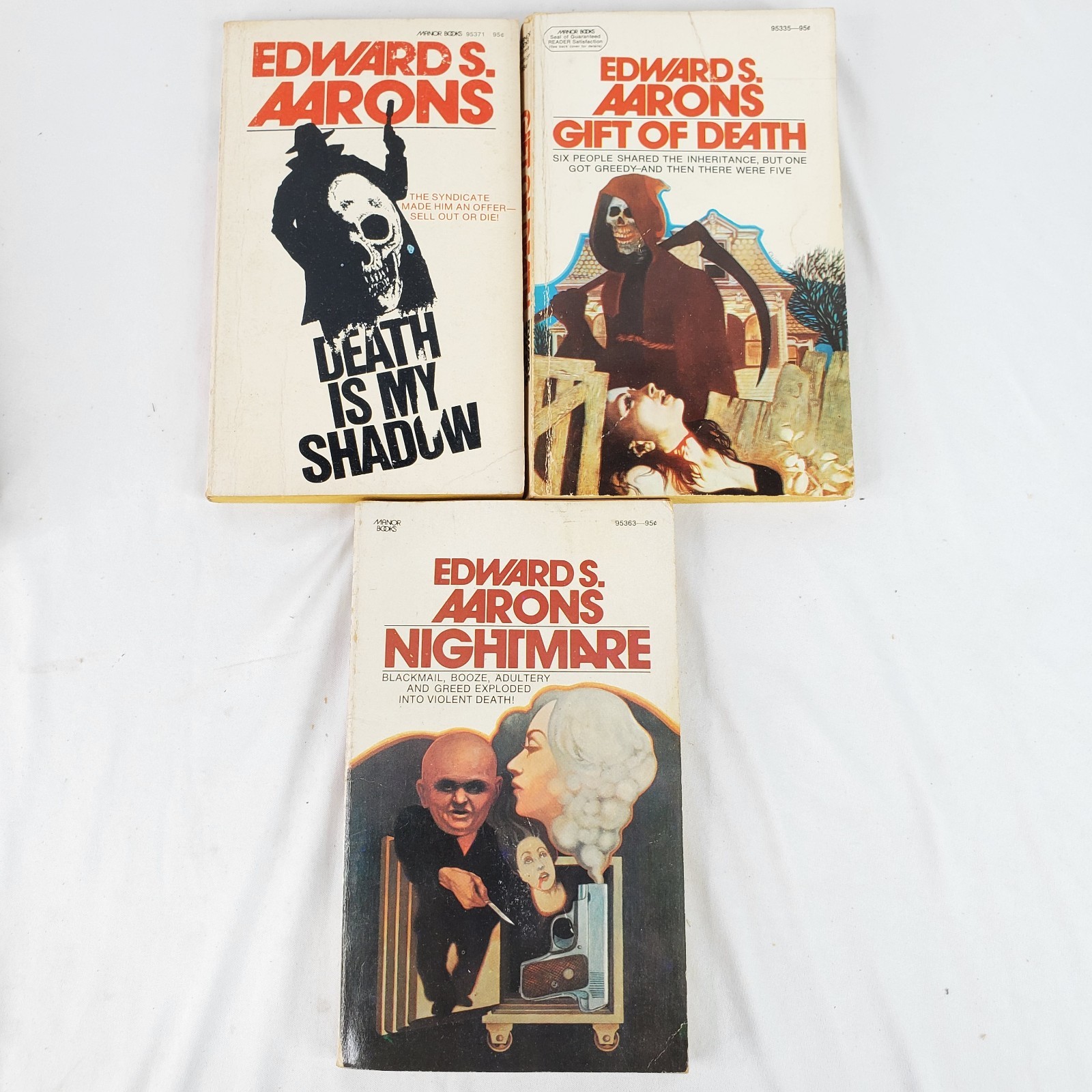 Lot of 9 Edward S Aarons Paperback Books Vintage 1970s Suspense Thriller Mystery
