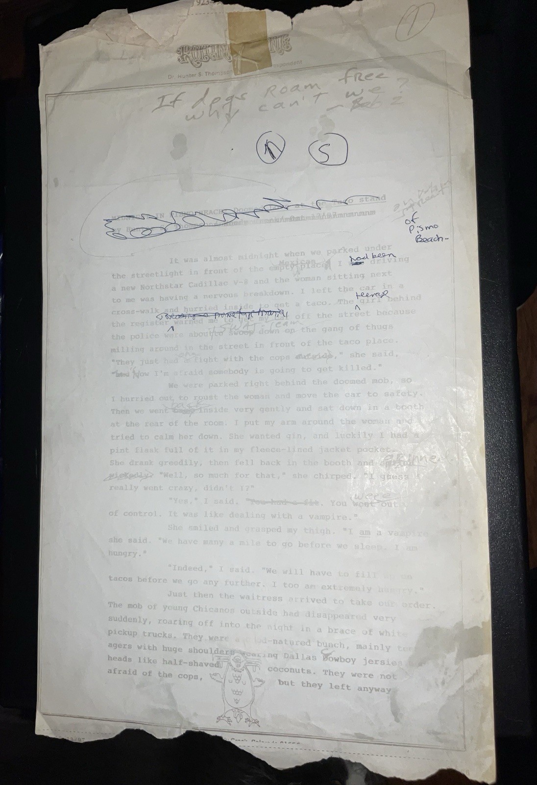 Original 1997 Hunter S Thompson Fax To Douglas Brinkley Live Editorial Ink