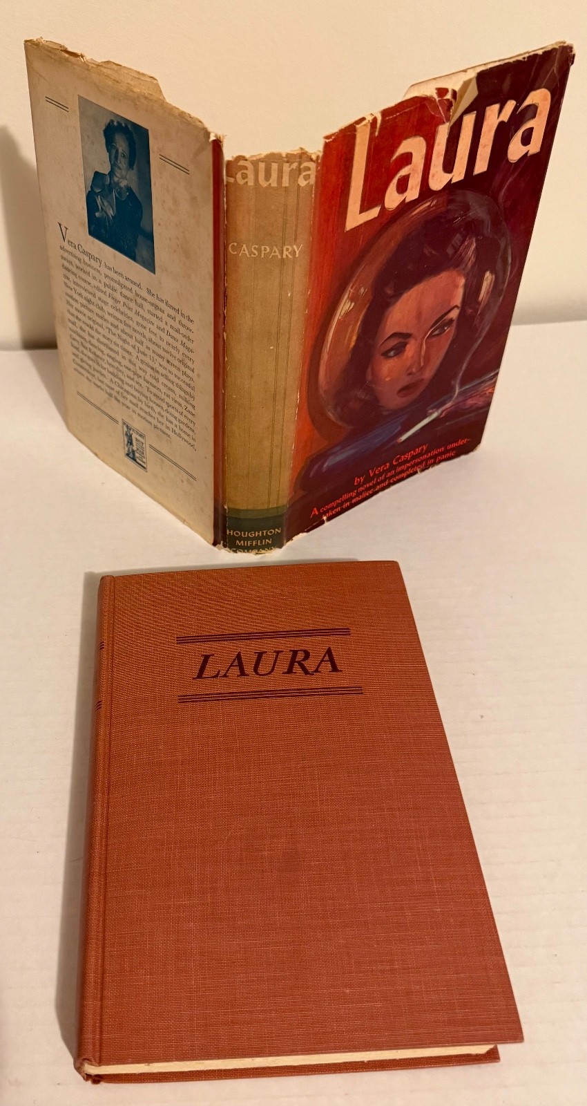 Laura by Vera Caspary 1943 Houghton, Mifflin, w/original DJ, book VG