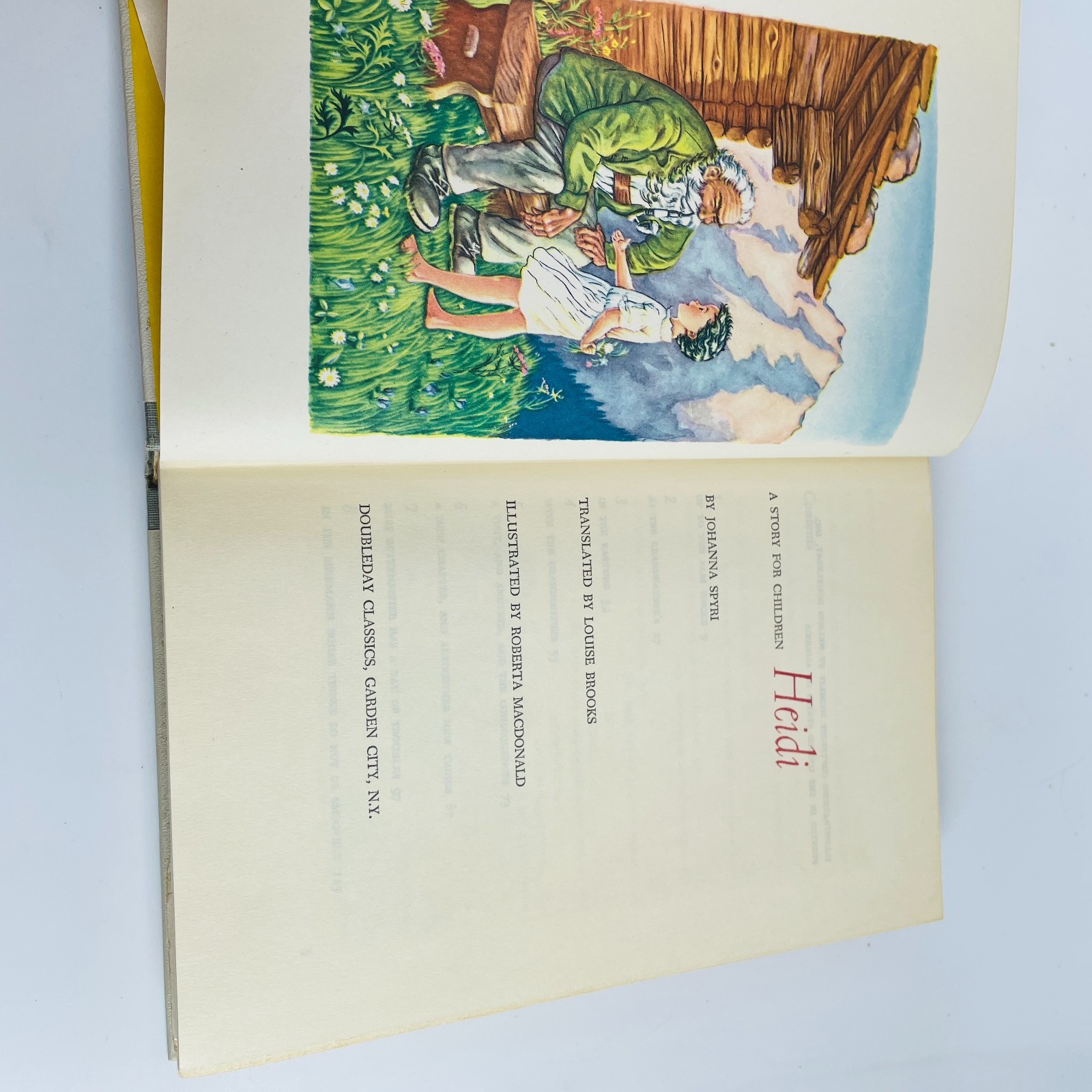 Heidi Johanna Spyri 1954 Hardcover DJ Doubleday Classics Illustrated R. McDonald