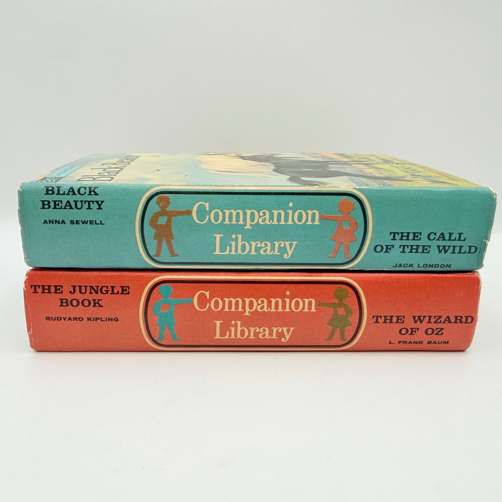 Vintage 1963 Companion Library 2 Book Set Black Beauty Wizard of Oz Jungle Book