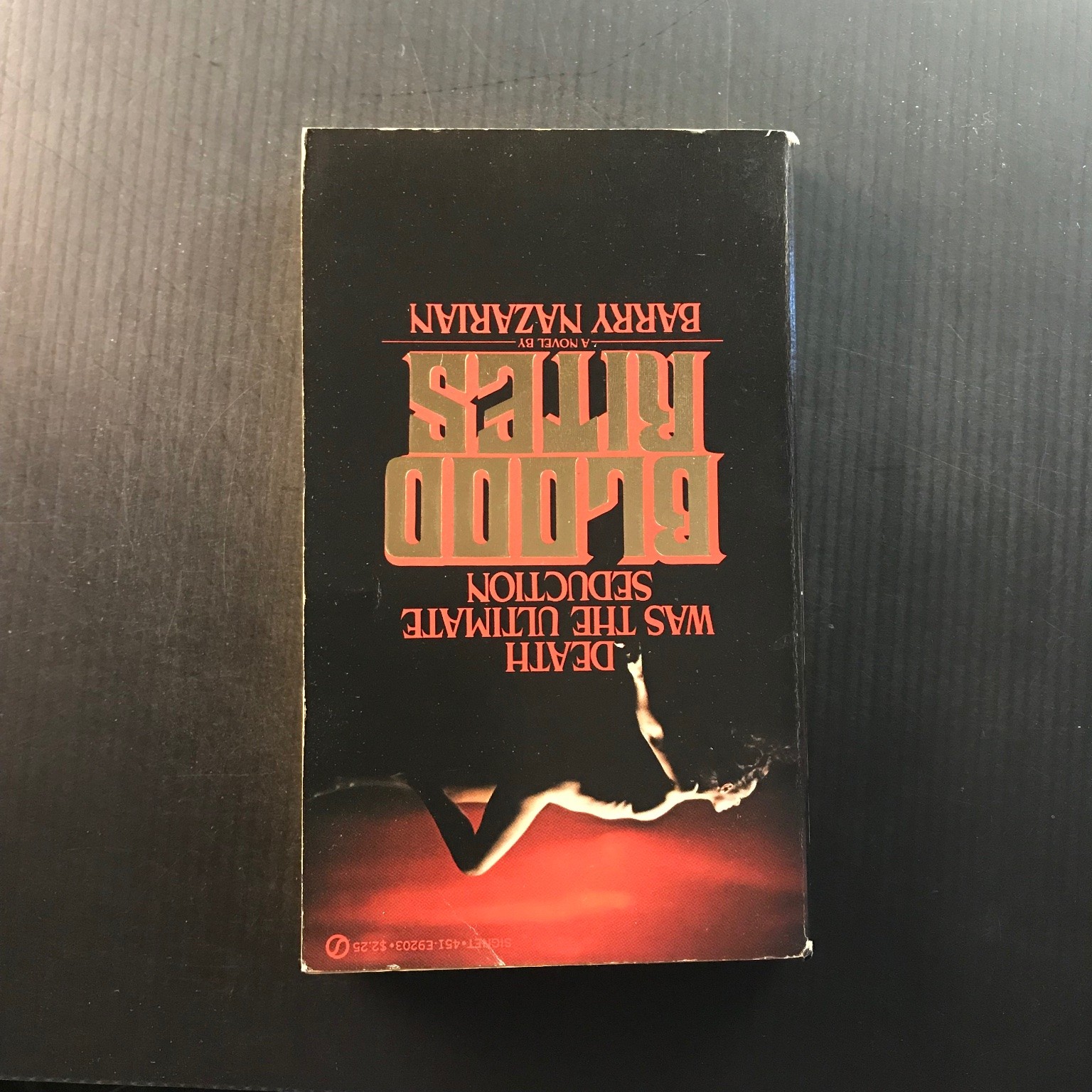 Blood Rites Barry Nazarian 1980 First Printing Horror Suspense Thriller