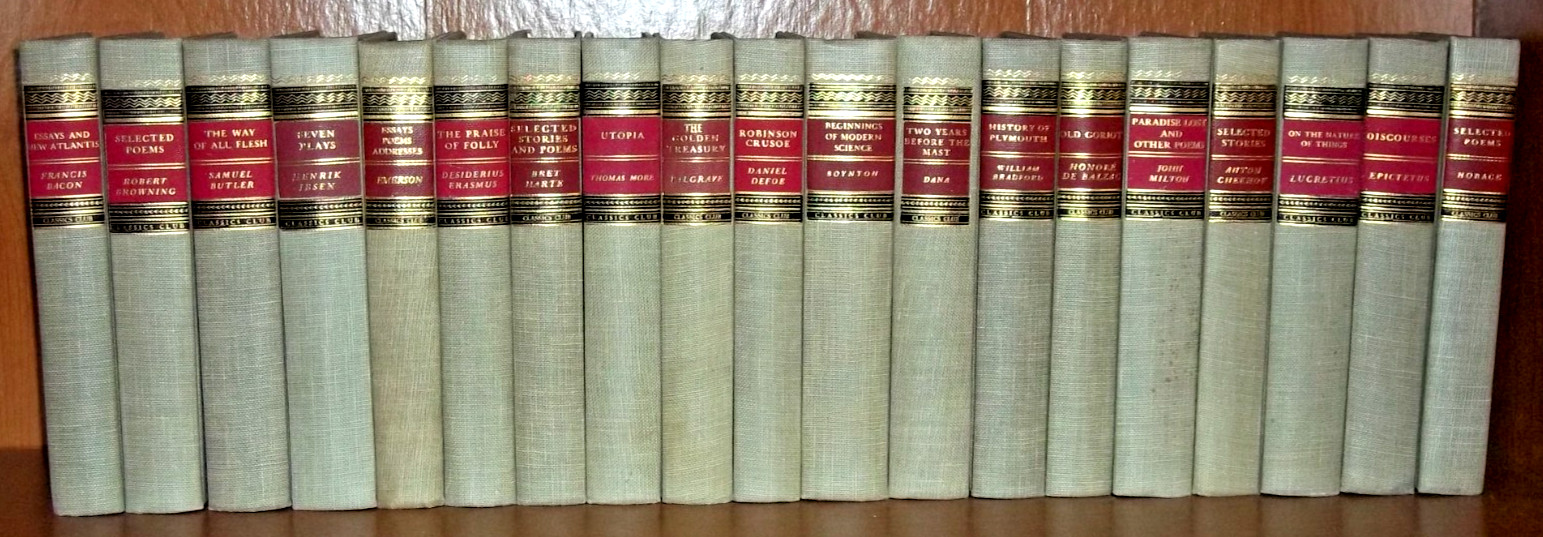 Classics Club Lot Of 19 Books Vintage Classic LiteratureSet Walter J. Black 1940