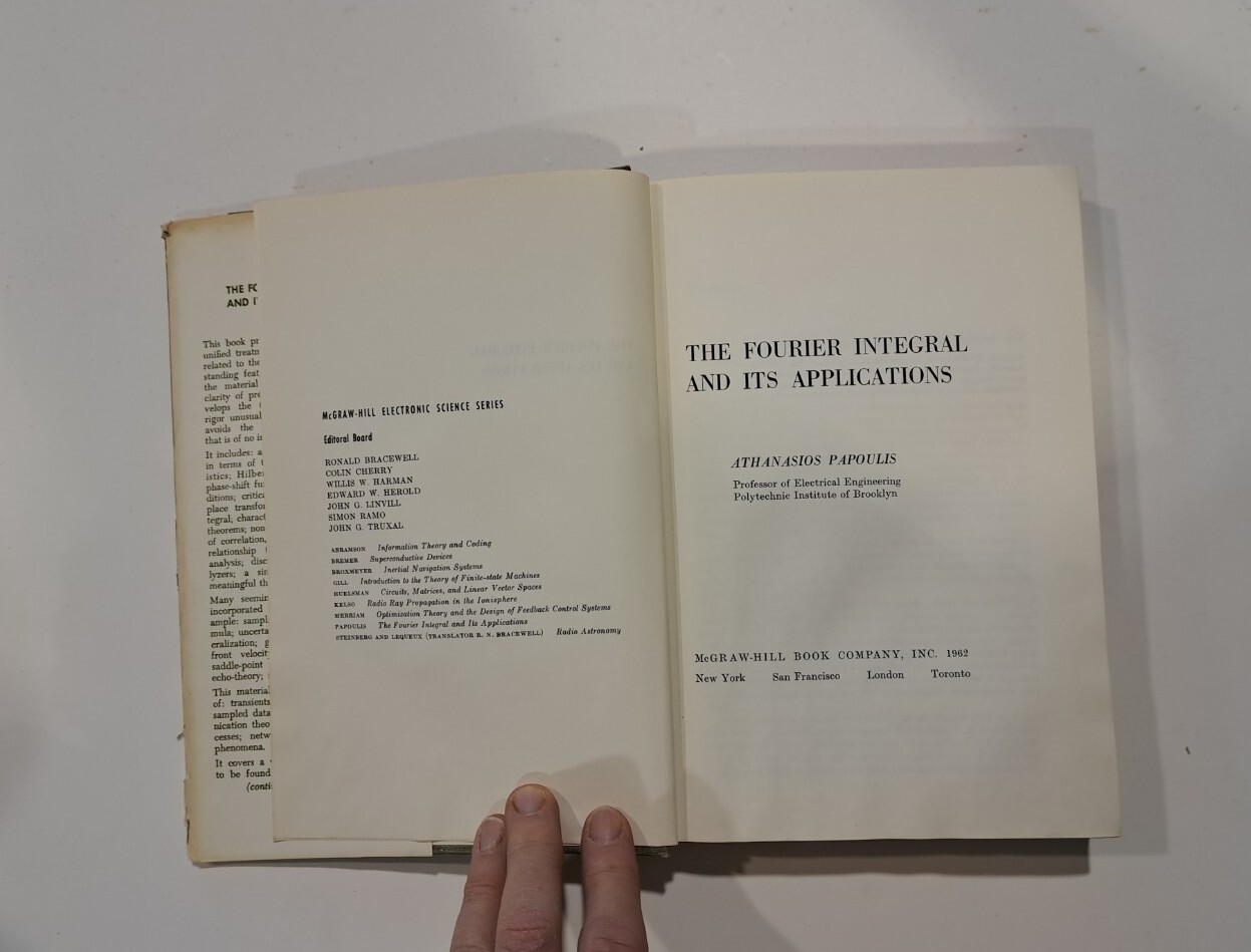 RARE The Fourier Integral and Its Applications 1962 ELECTRICAL ENGINEERING 193
