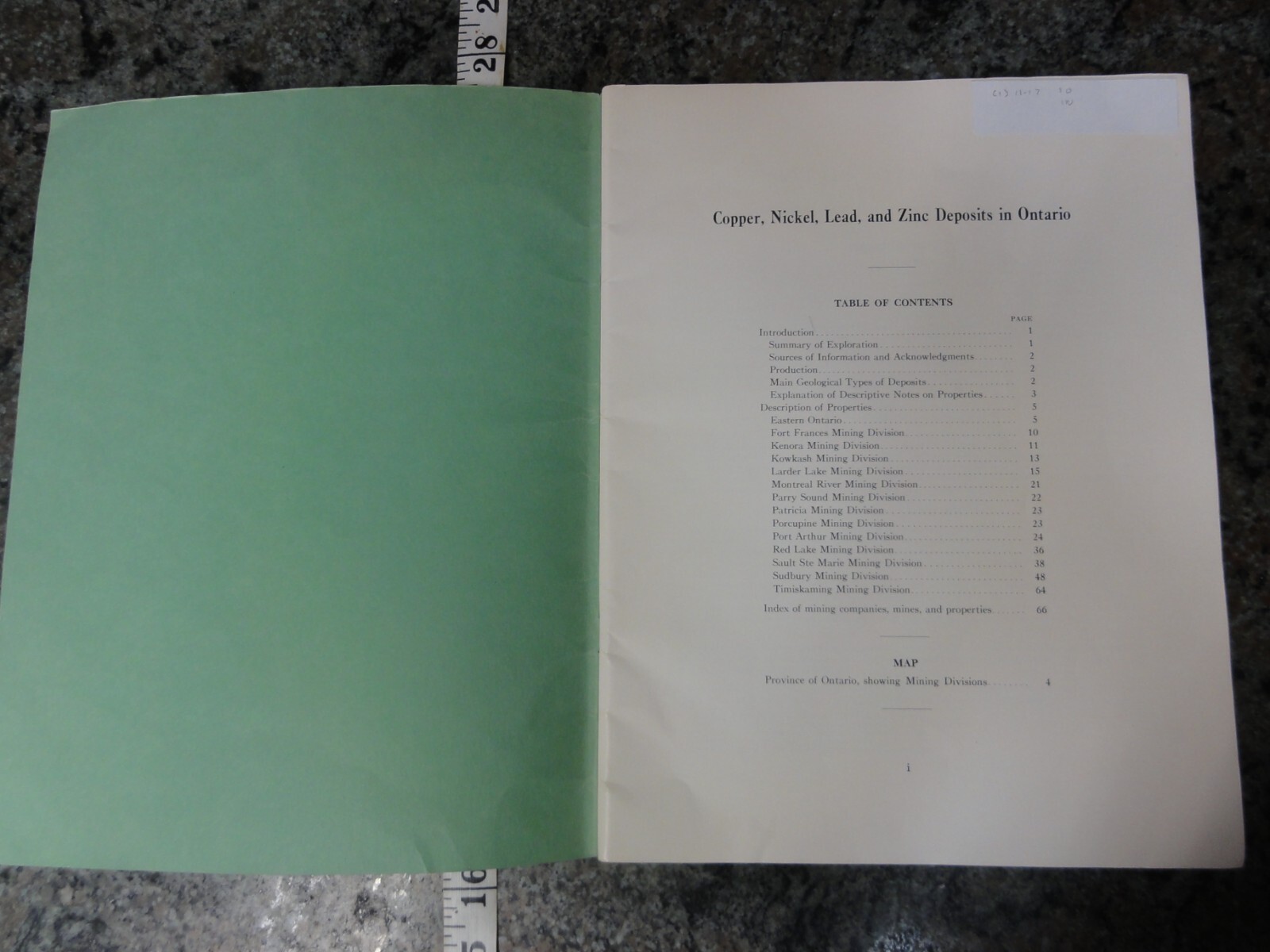 Ontario Dept of Mines Copper, Nickel, Lead, Zinc/ Metal 1954-57, 2 Books