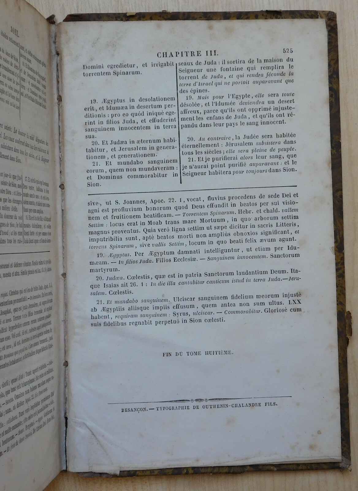 French Bible 1835 Sainte Bible et commentaires de Menochius tome 7-8 in one book