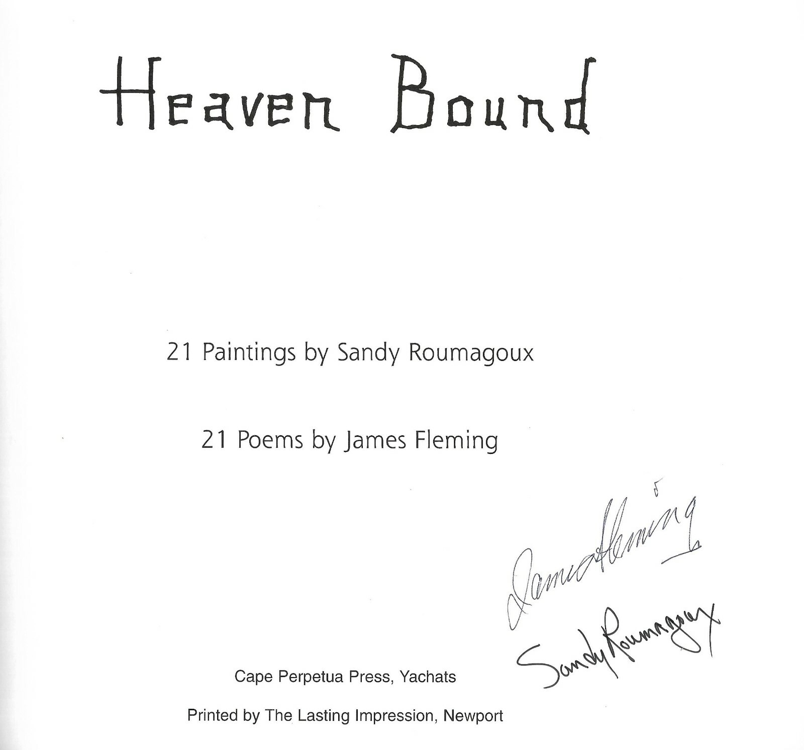 1998 Signed SANDY ROUMAGOUX JAMES FLEMING Art and Poetry OREGON Illustrated