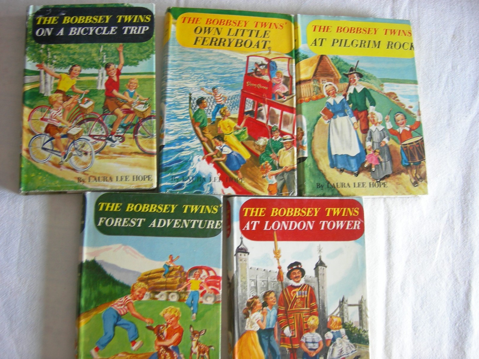Lot of 5 BOBBSEY TWINS books – 1950’s – HCDJ – #48-52 – EXC