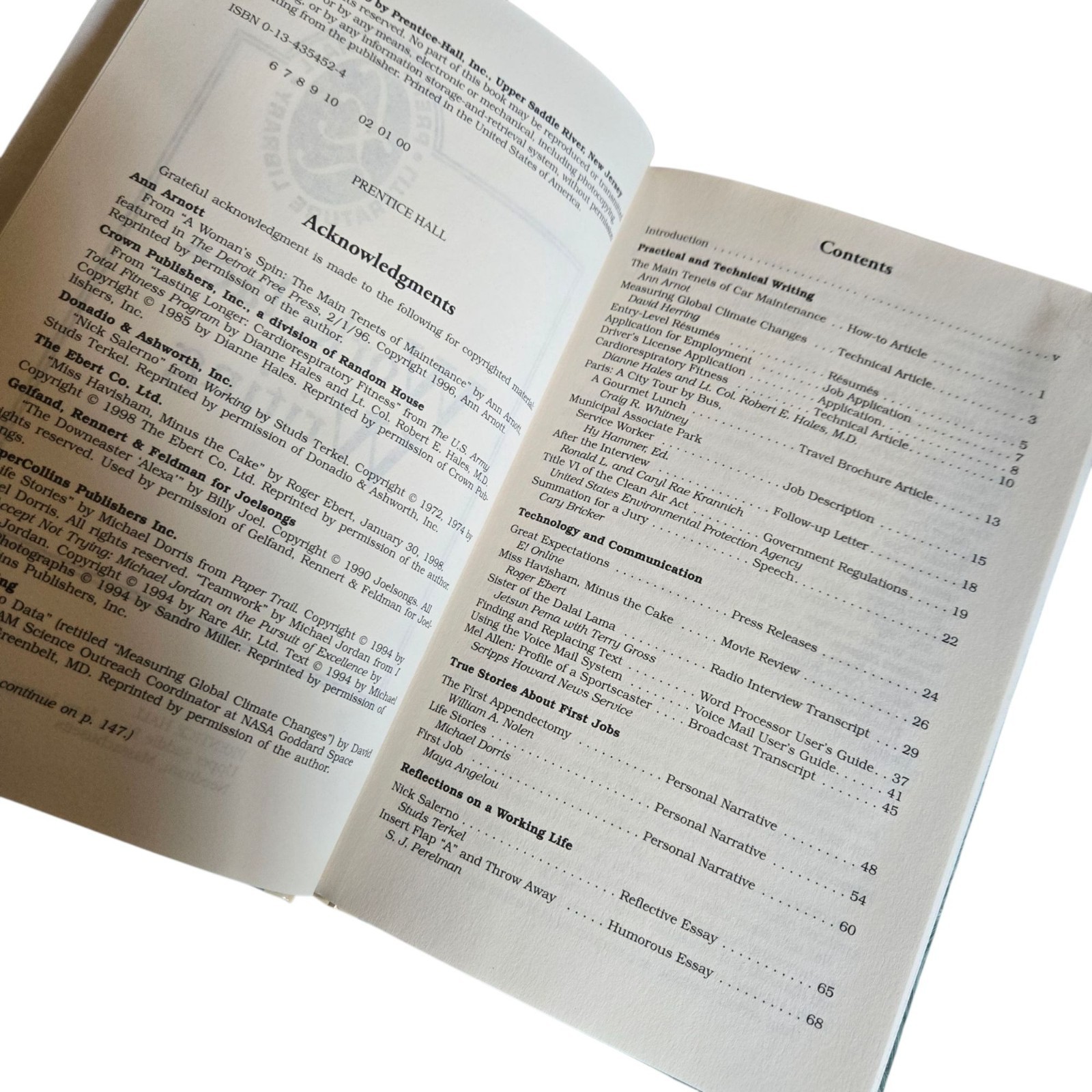 Workplace Writing Textbook From Prentice Hall Literature Library 1999