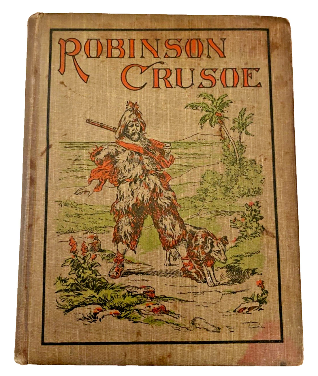 Antique Robinson Crusoe Daniel Defoe 1900s W.B. Conkey HC Illus. Walter Paget