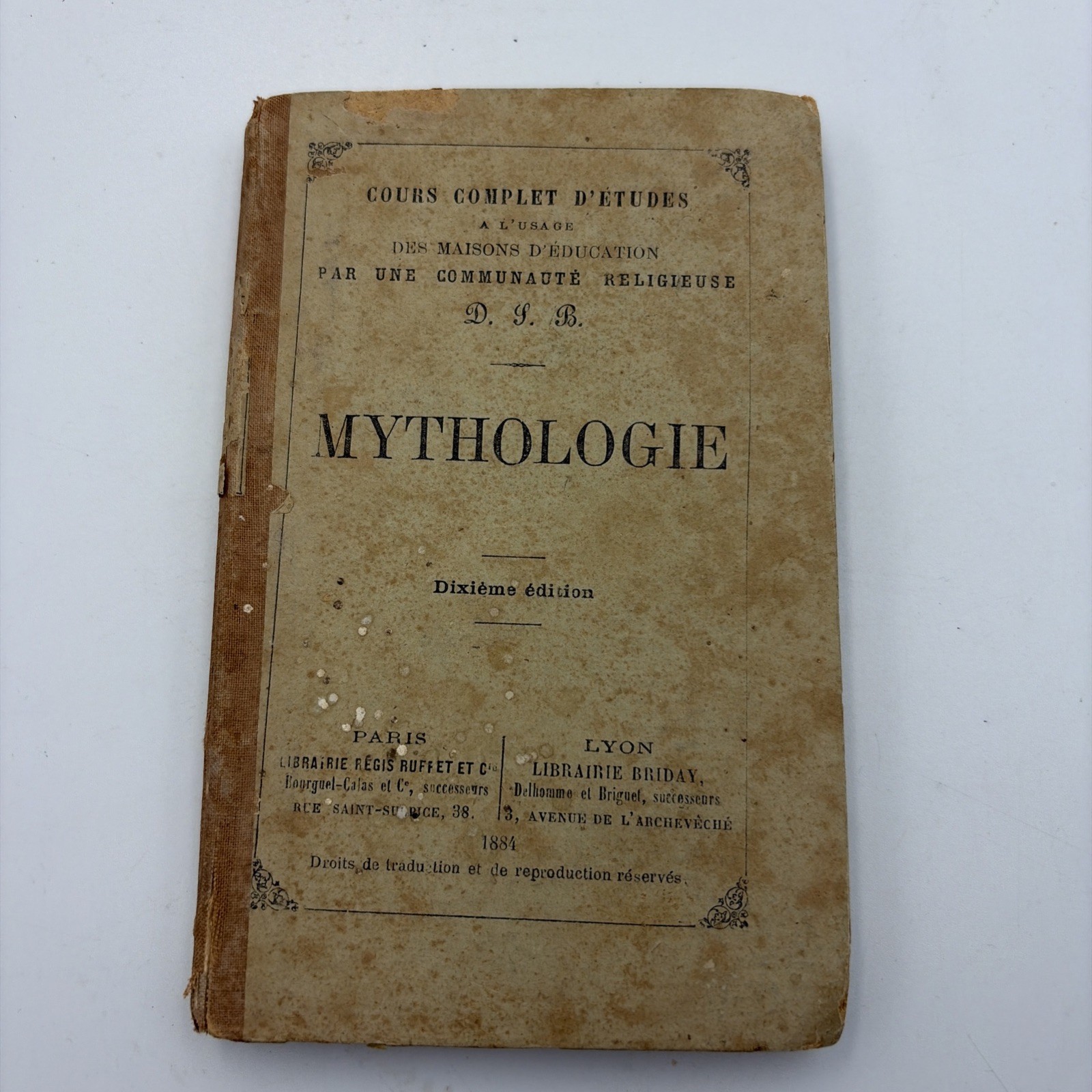 Mythology 10Th Edition In French Published 1884 Hardcover Rare