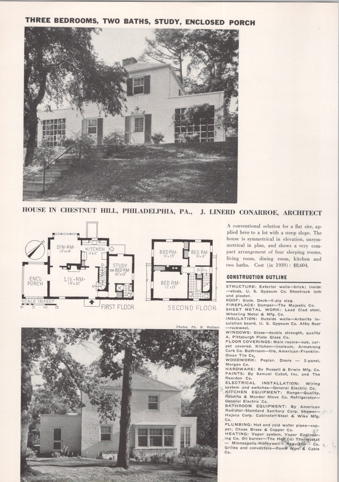 1942 Article * Unknown House Chestnut Hill Philadelphia PA * J Linerd Conarroe