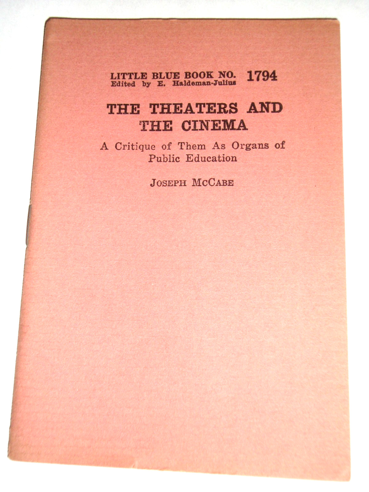 Little Blue Book 1794, THE THEATERS AND THE CINEMA, copyright 1943