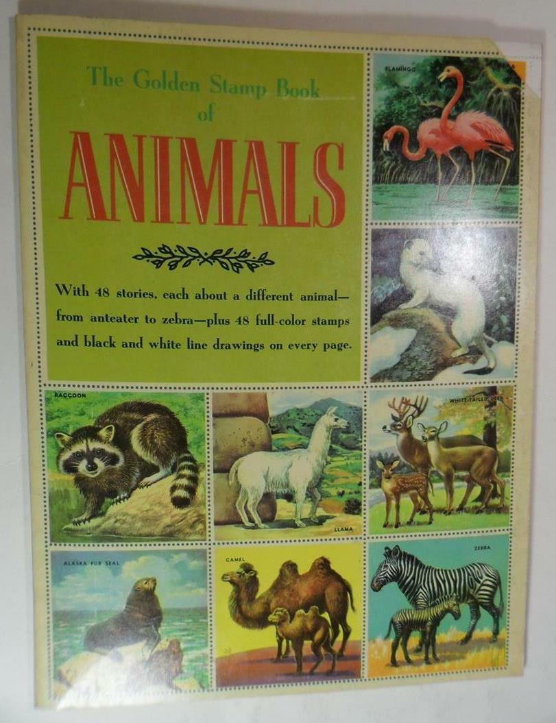 THE GOLDEN STAMP BOOK OF ANIMALS 1952 P-1 ALL 48 UNUSED UNPUNCHED