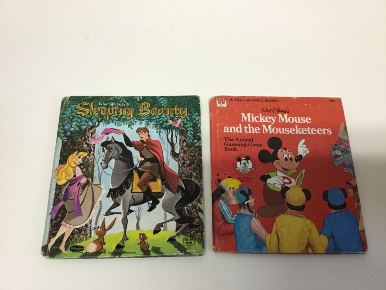 Lot of 2 Tell A Tale books- SLEEPING BEAUTY 1959/MICKEY MOUSE MOUSEKETEERS 1977