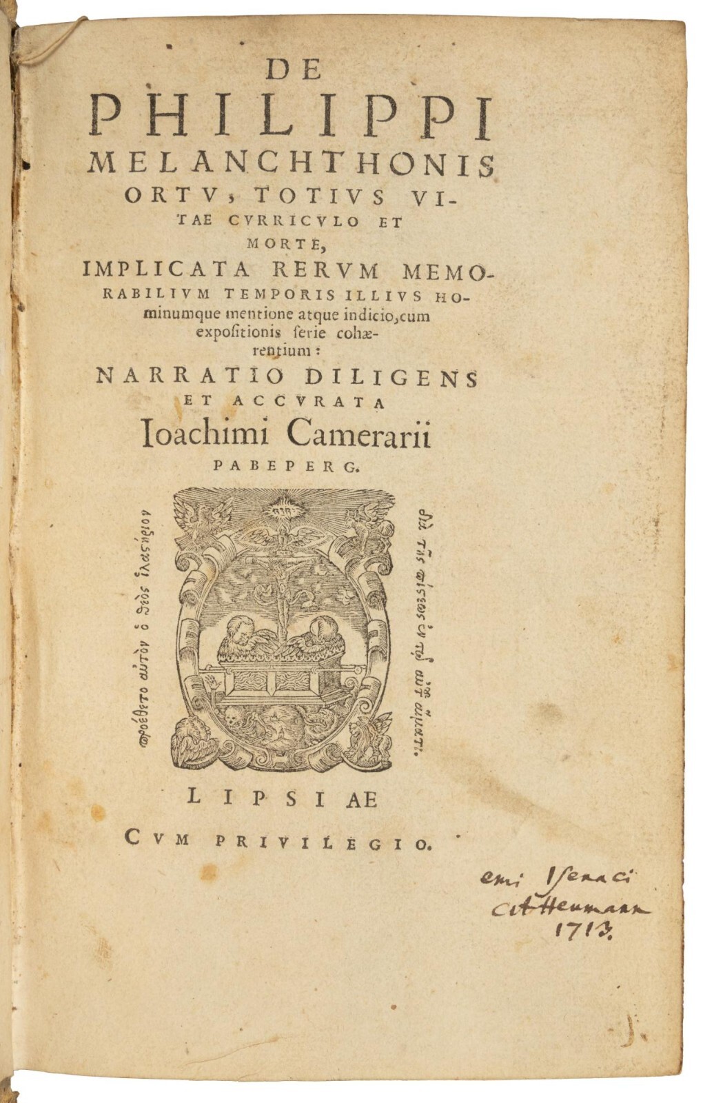 [Fine Binding] 1566 1st Ed. , Biography of Phillip Melanchthon by His Friend.