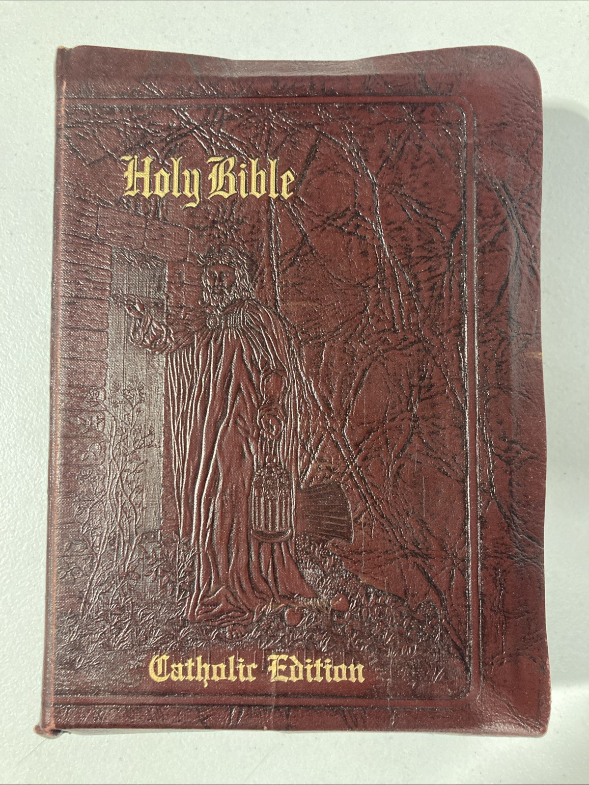 1954 Holy Bible Catholic Illustrated Light Of The World Edition Leather