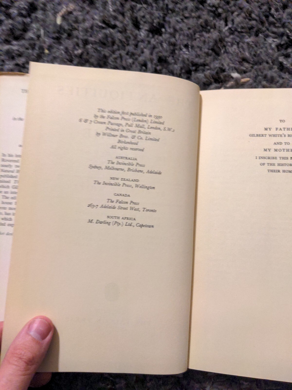 1950 The Antiquities of Selborne in The County of Southampton – Gilbert White