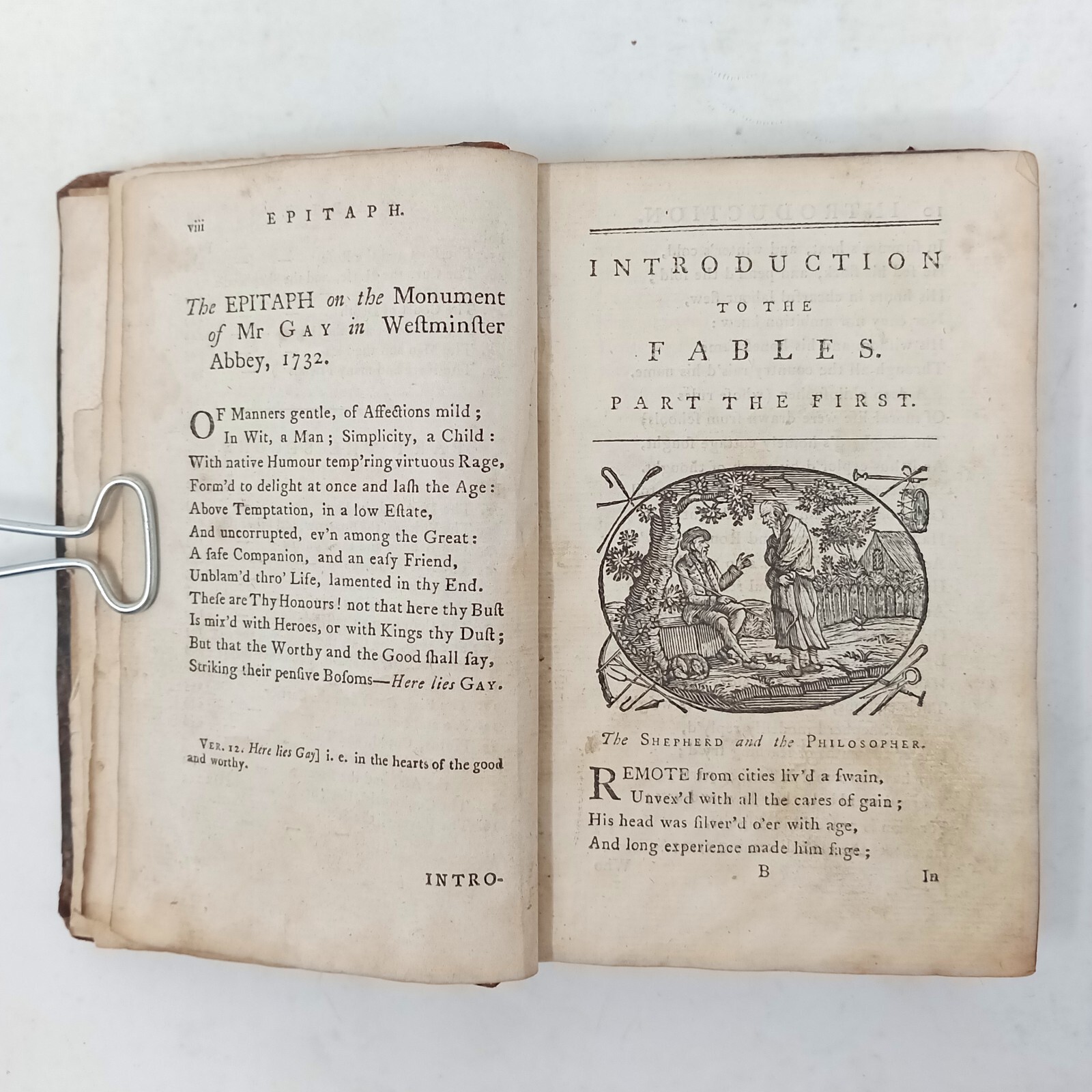 1779 John Gay Fables Early Thomas Bewick Woodcuts Newcastle Printing