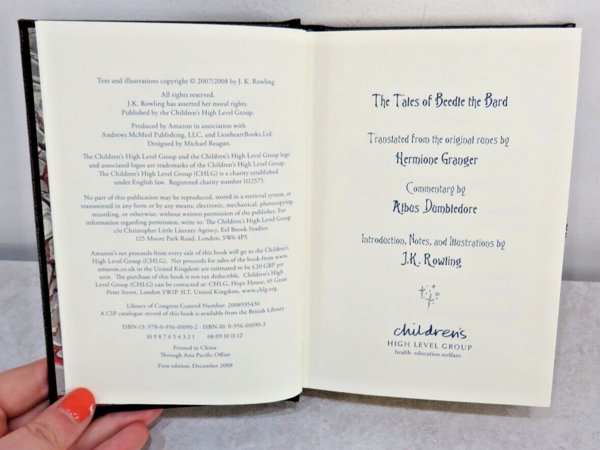 First Edition By J.K Rowling The Tales of Beedle the Bard Collectors