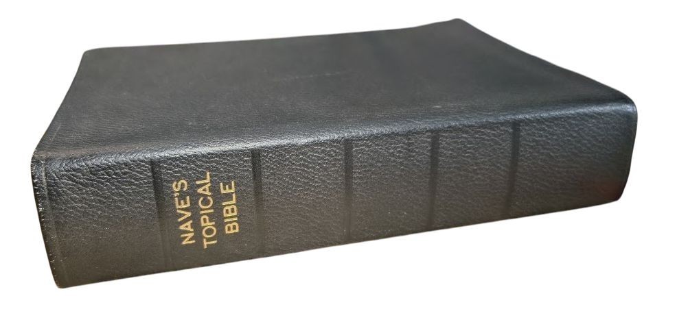 Vintage Nave’s Topical Bible Bonded Black Leather Tabbed Index KJV 1897