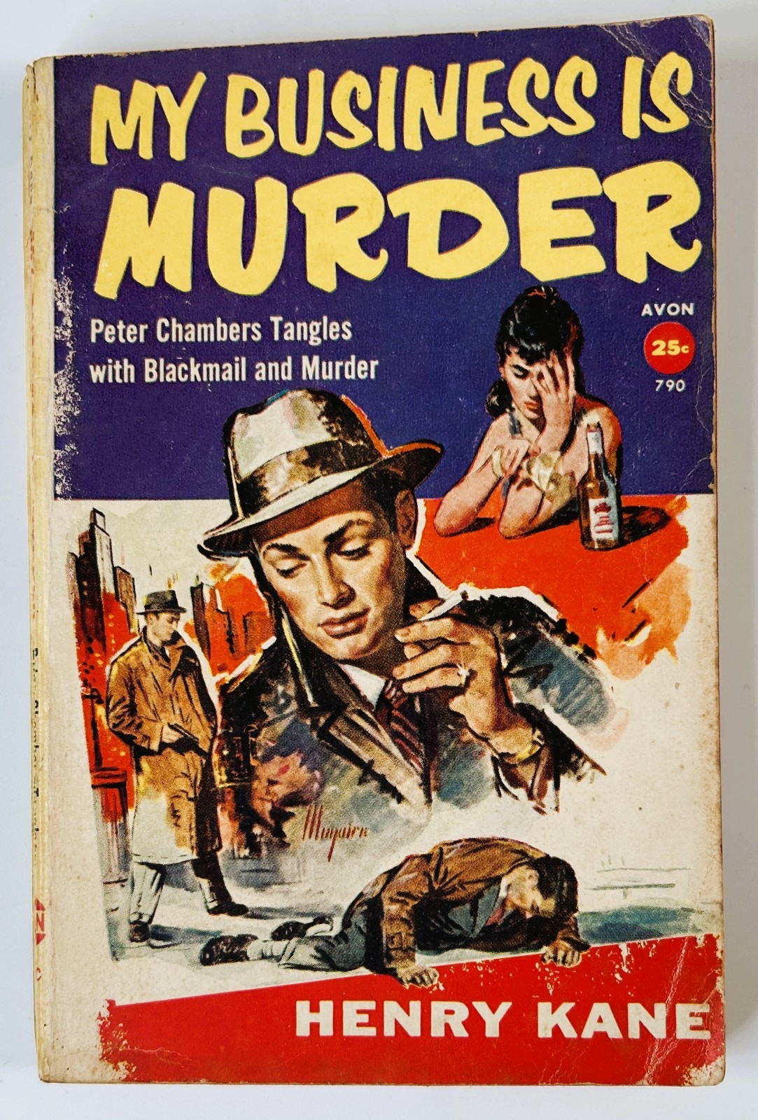Henry Kane My Business is Murder Avon #790 Vintage Paperback from 1954 PB