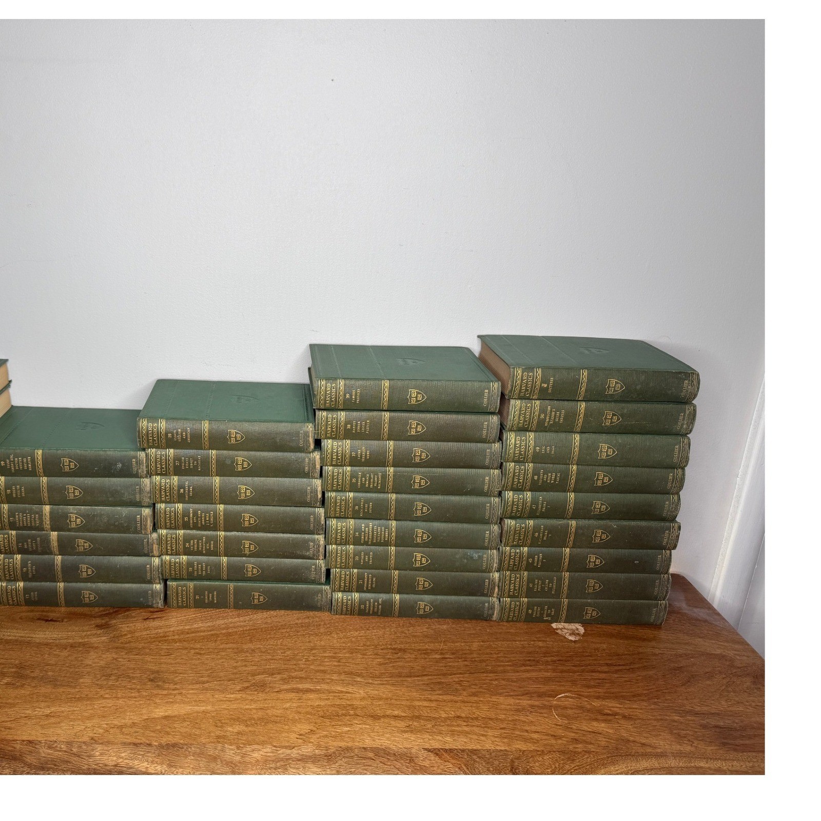 Set 39/51 1909 Harvard Classics Volume P.F. Collier & Son Green Vintage Books