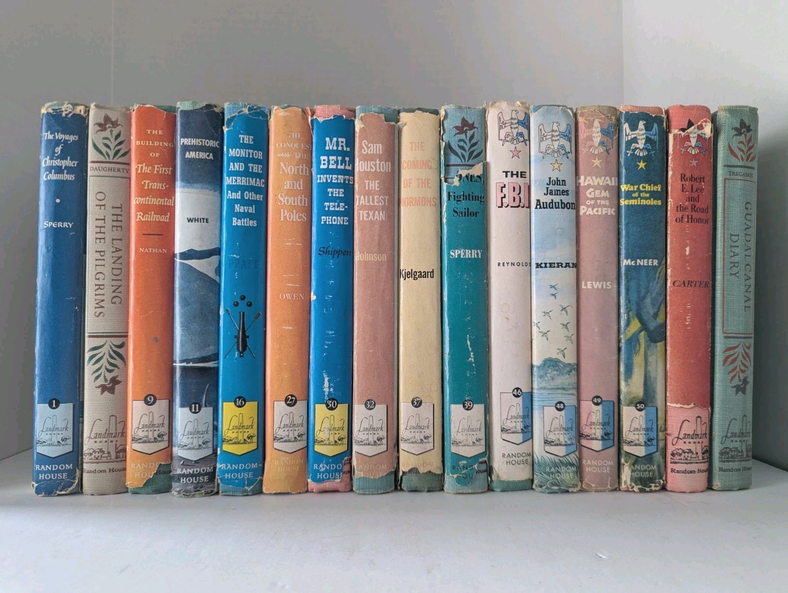 16 BOOK LOT Landmark US History #1-55 Hardcover Children Random House Decor VTG