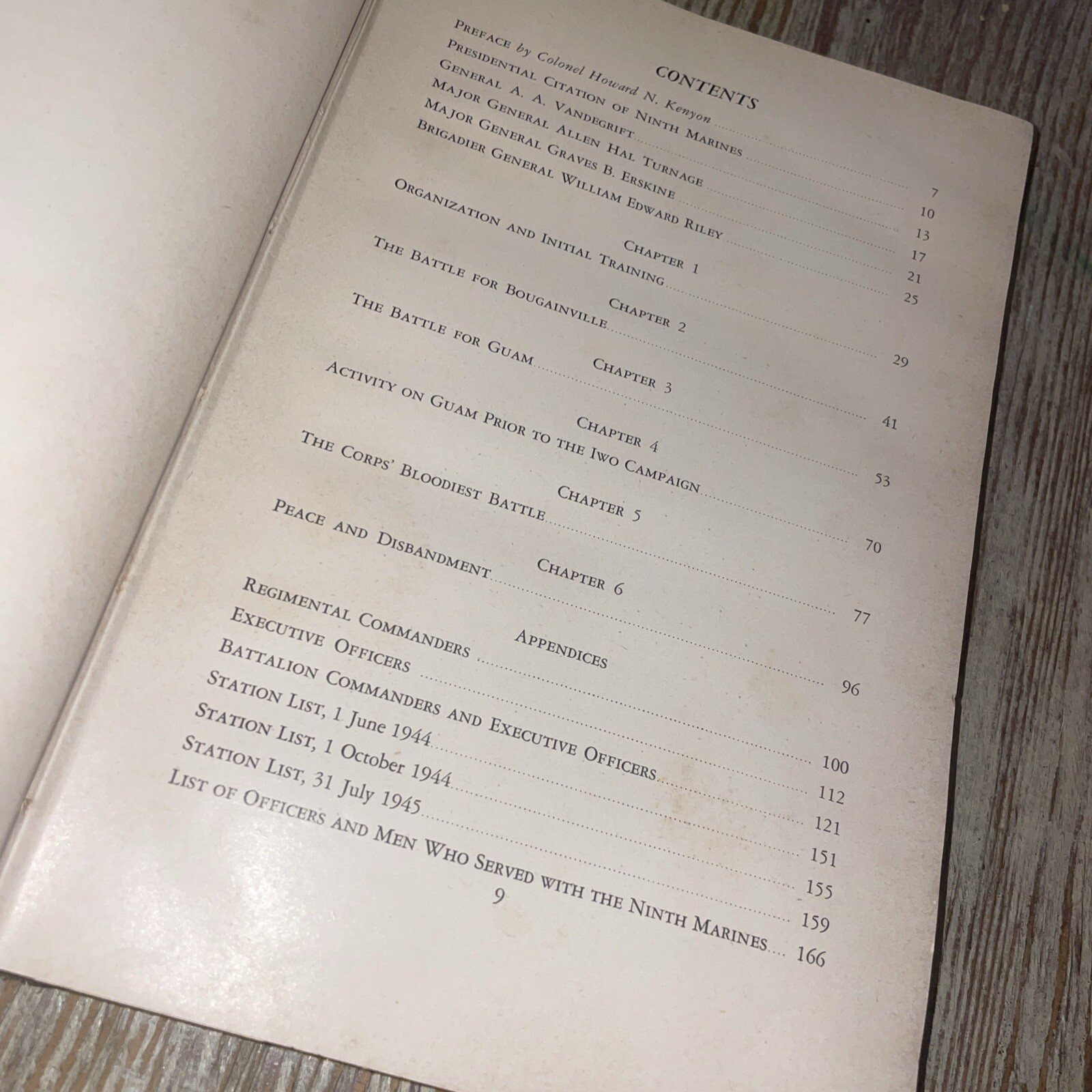 THE NINTH MARINES 1st Edition (Stated) WWII History 1942-45 w/ Full Roster 1946
