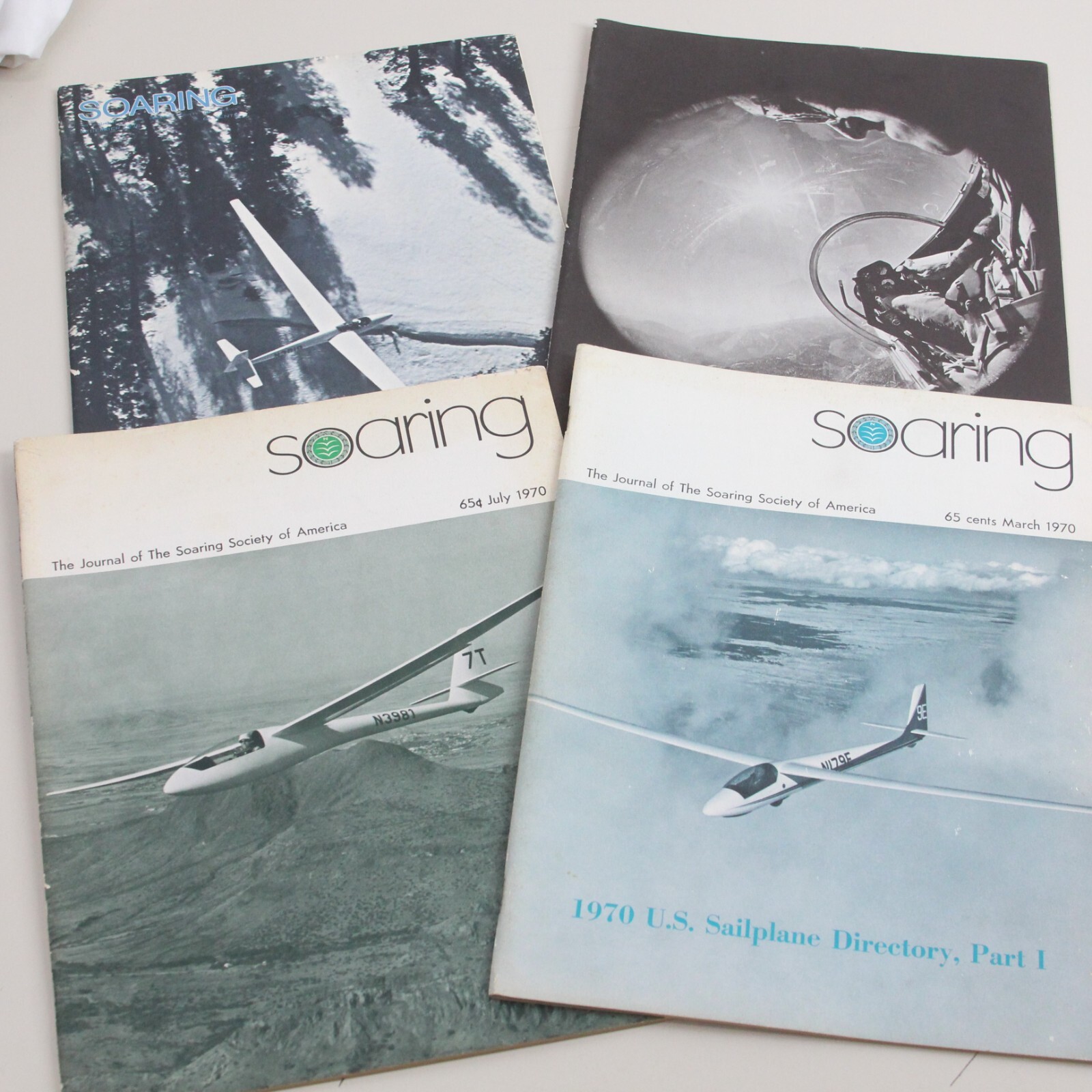 Soaring Society of America Magazine 1970 Lot of 4 Glider or Sailplane