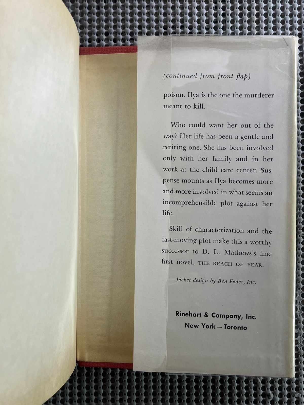 Vintage Suspense Thriller ~ The Fatal Amateur ~ D. L. Mathews ~ 1959 HC DJ