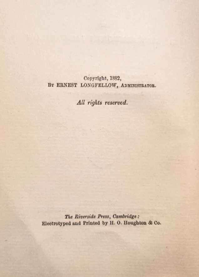 FIRST EDITION: Henry W. Longfellow’s Last Published Work: IN THE HARBOR