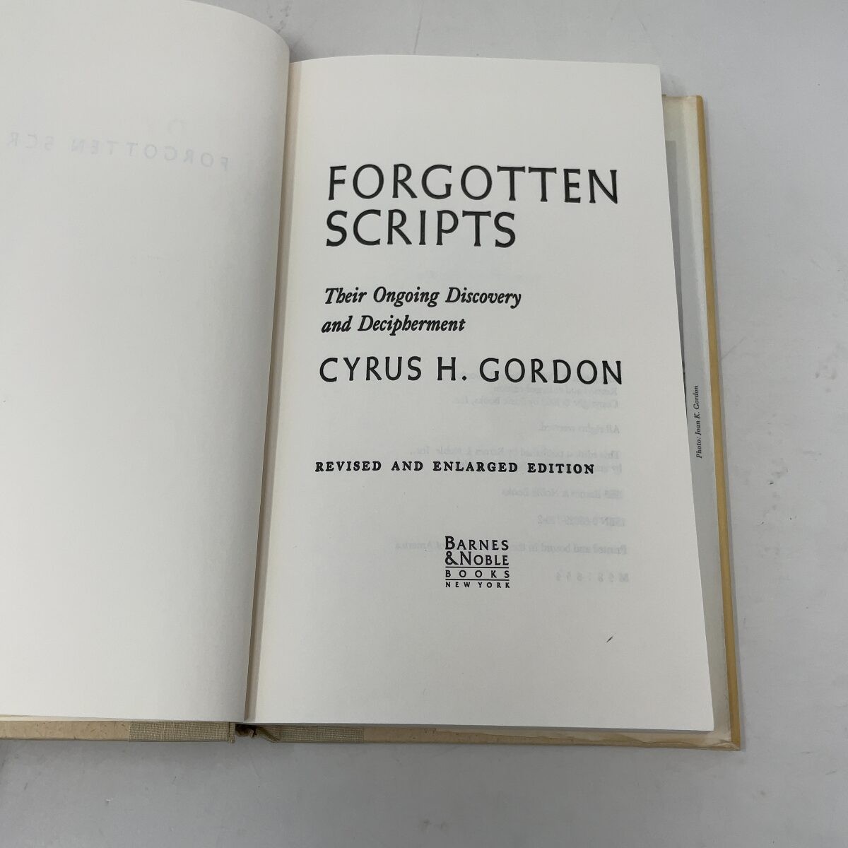 Forgotten Scripts by Cyrus H. Gordon HC First Thus Like New 1982