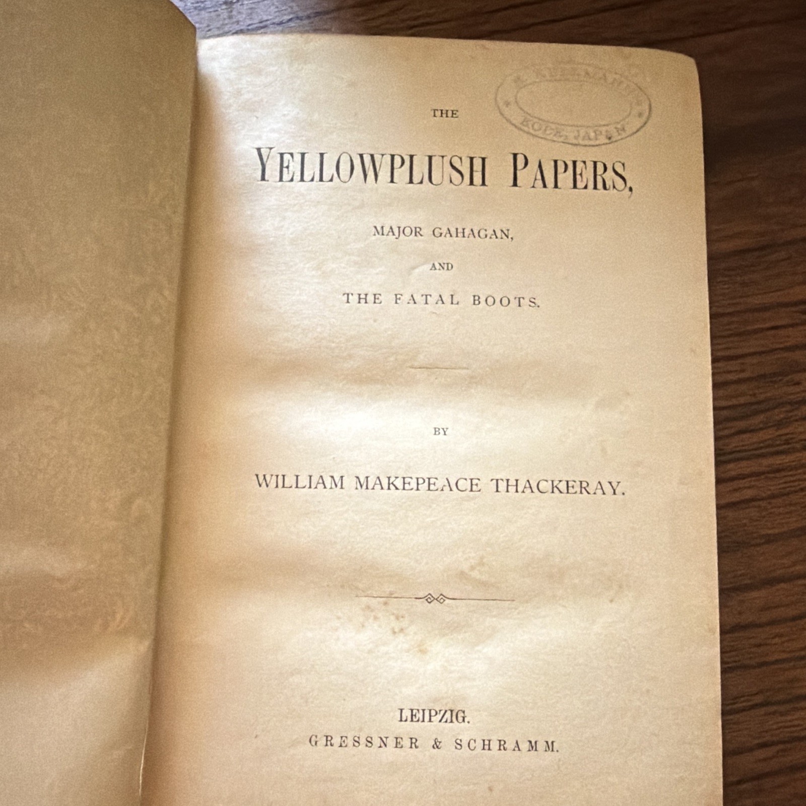 William Makepeace Thackeray The Yellowplush Papers Hardcover Illus Leipzig