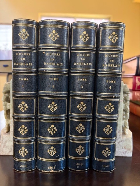 Rabelais Les Oeuvres 4 Volumes 1868 Marty-Laveaux Half Leather Fine Condition
