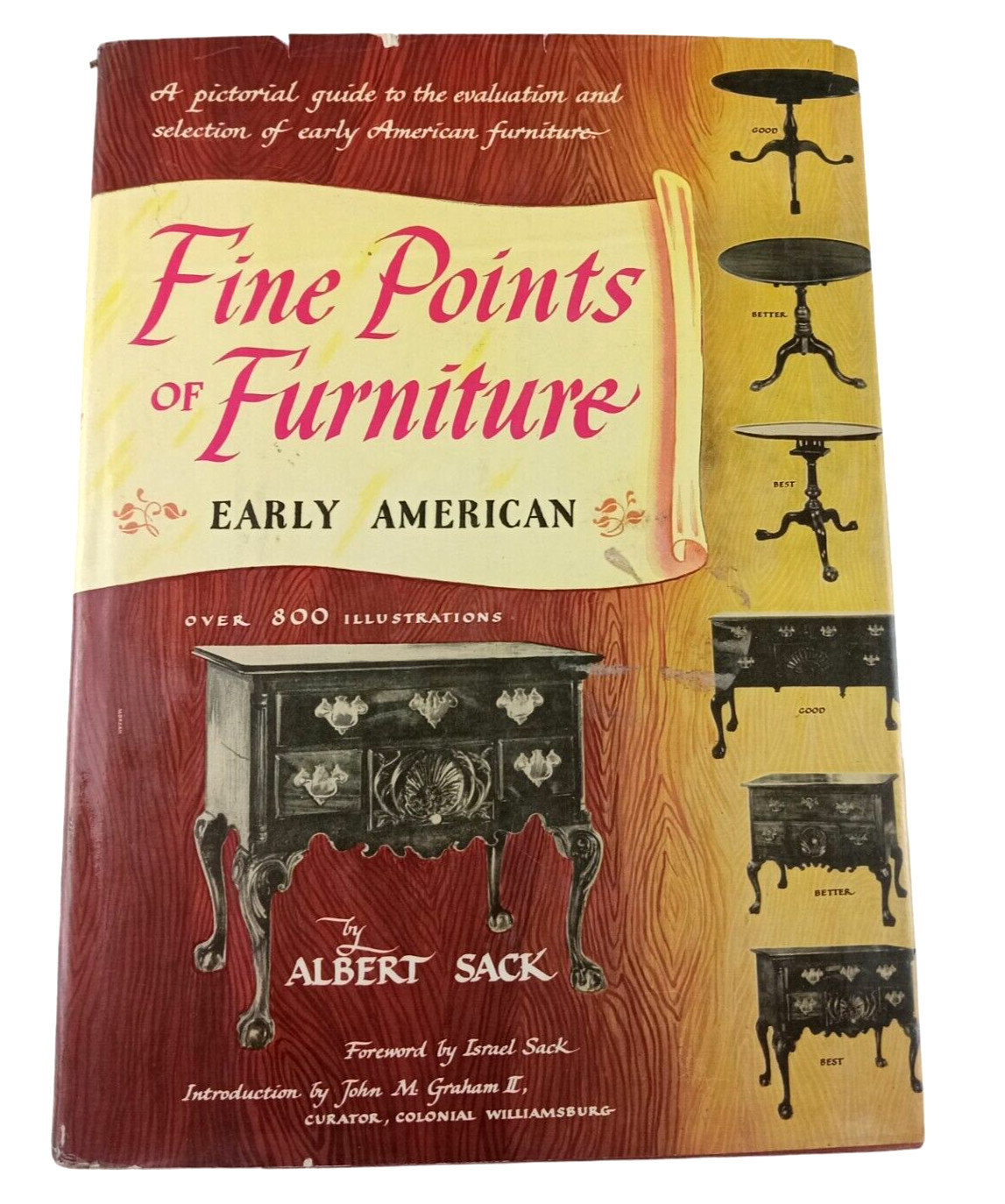 1950 FINE POINTS OF FURNITURE Early American Guide by Albert Sack HCDJ Book