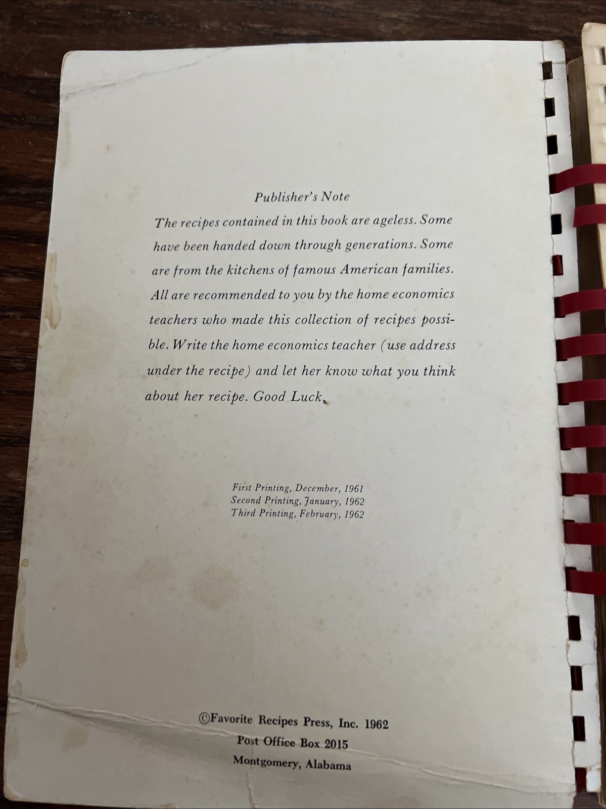 Vintage Favorite Recipes of American Home Economic Teachers Meats Edition 1962