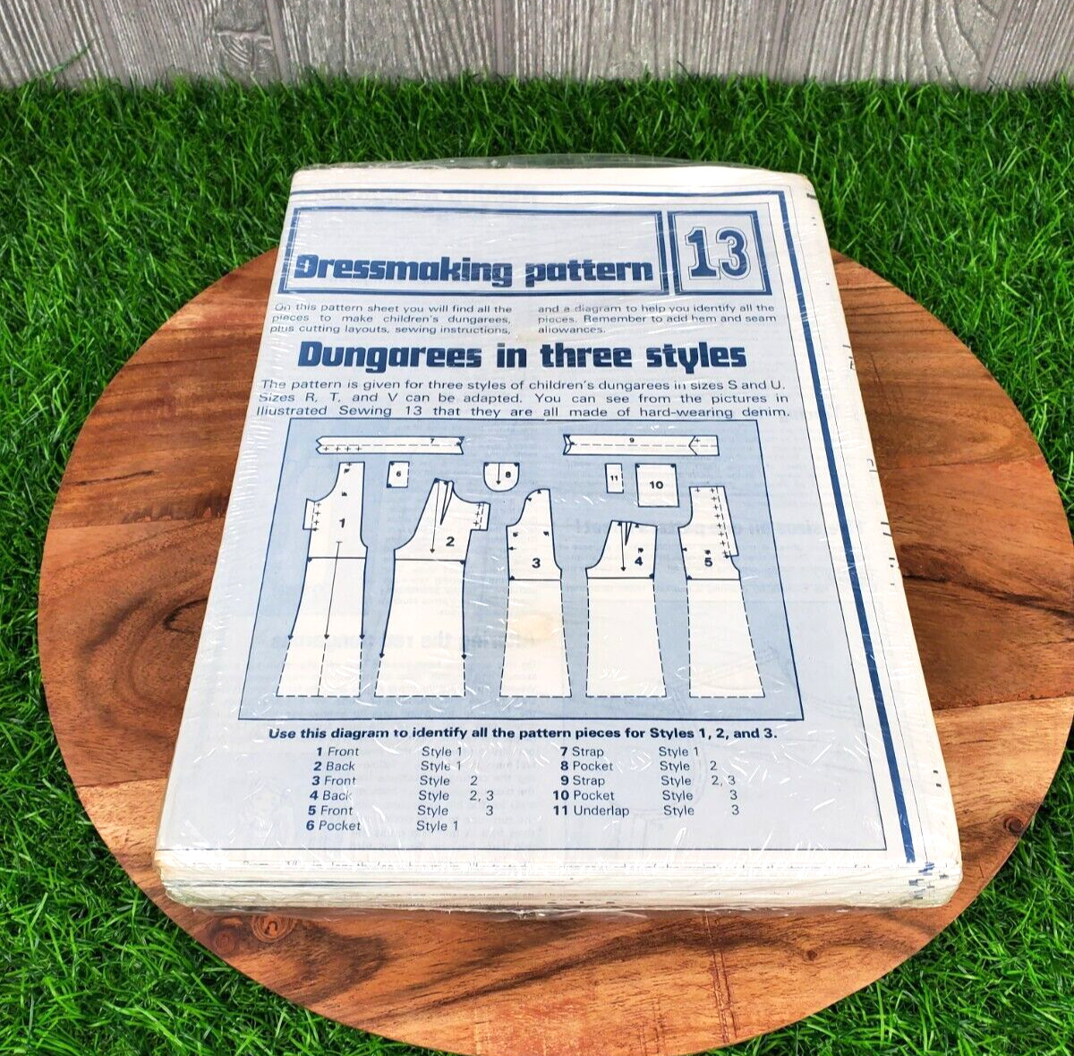 Vintage Dress Making Patterns #13 Dungarees in Three Styles (sewing, crafts)