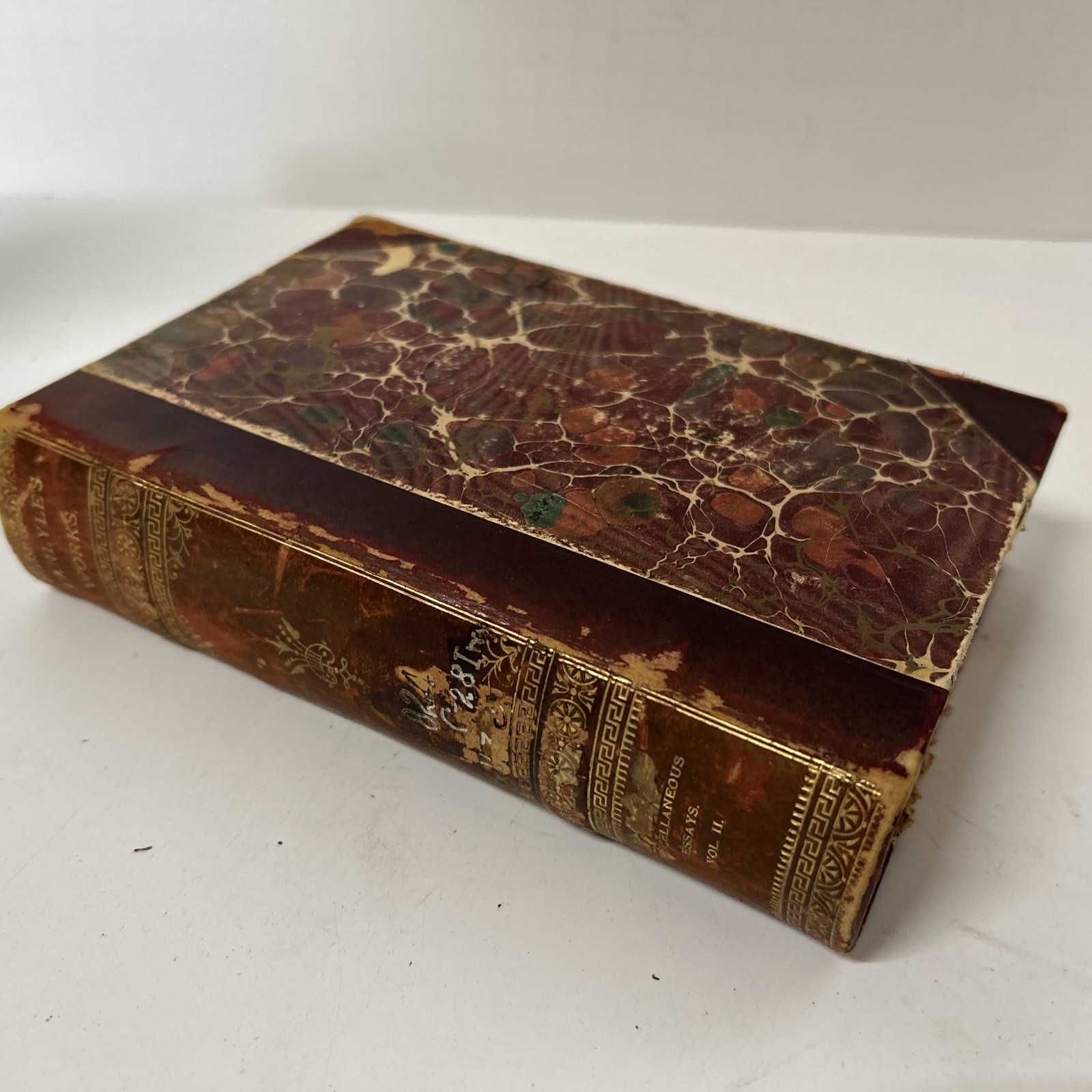 1869 “ Carlyle’s Complete Works “ Critical And Misc. Essays Leather Spine BOOK