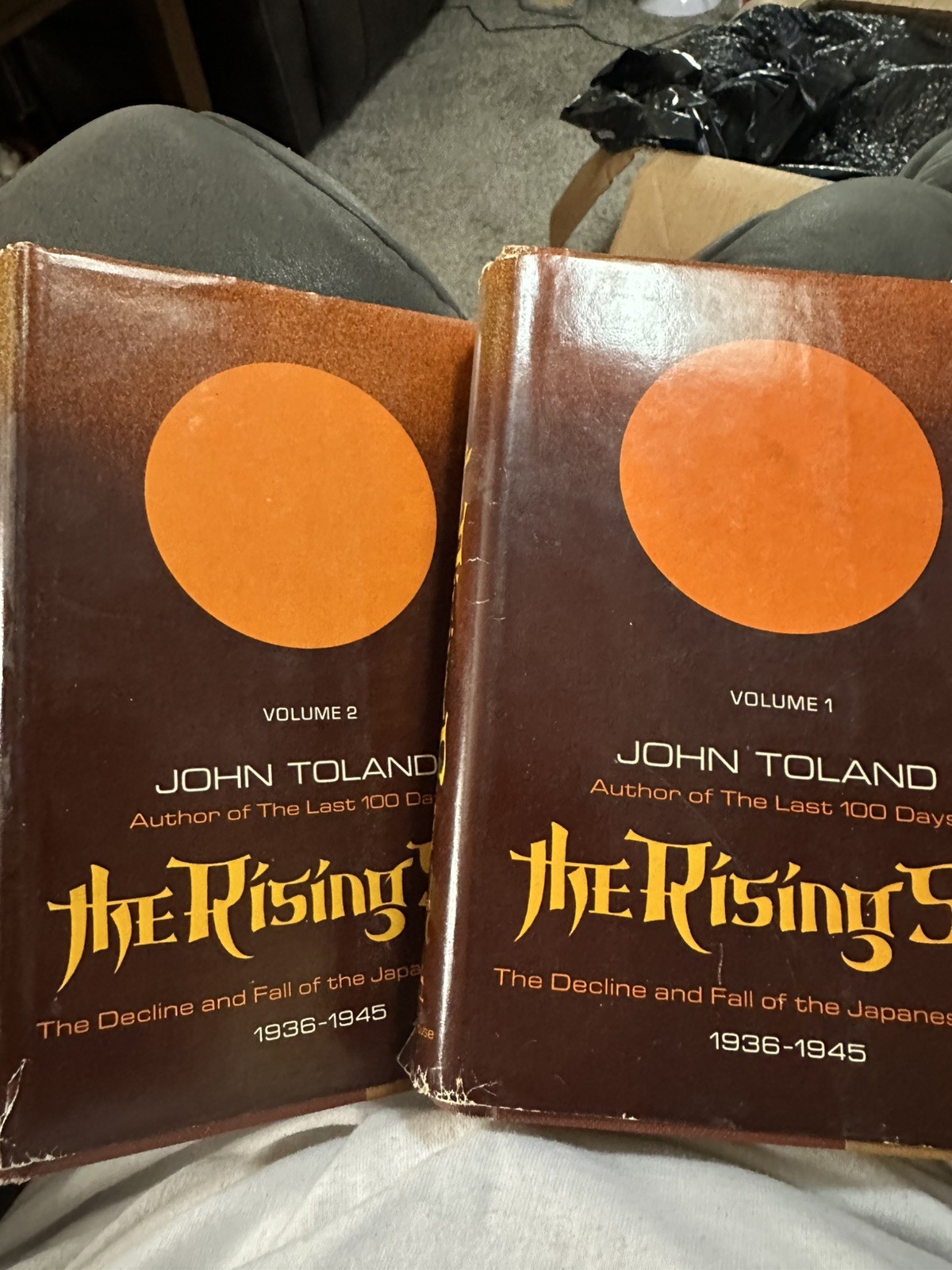 John Toland THE RISING SUN (2 Volume BCE) Hardcover Book Club Edition Set WWII