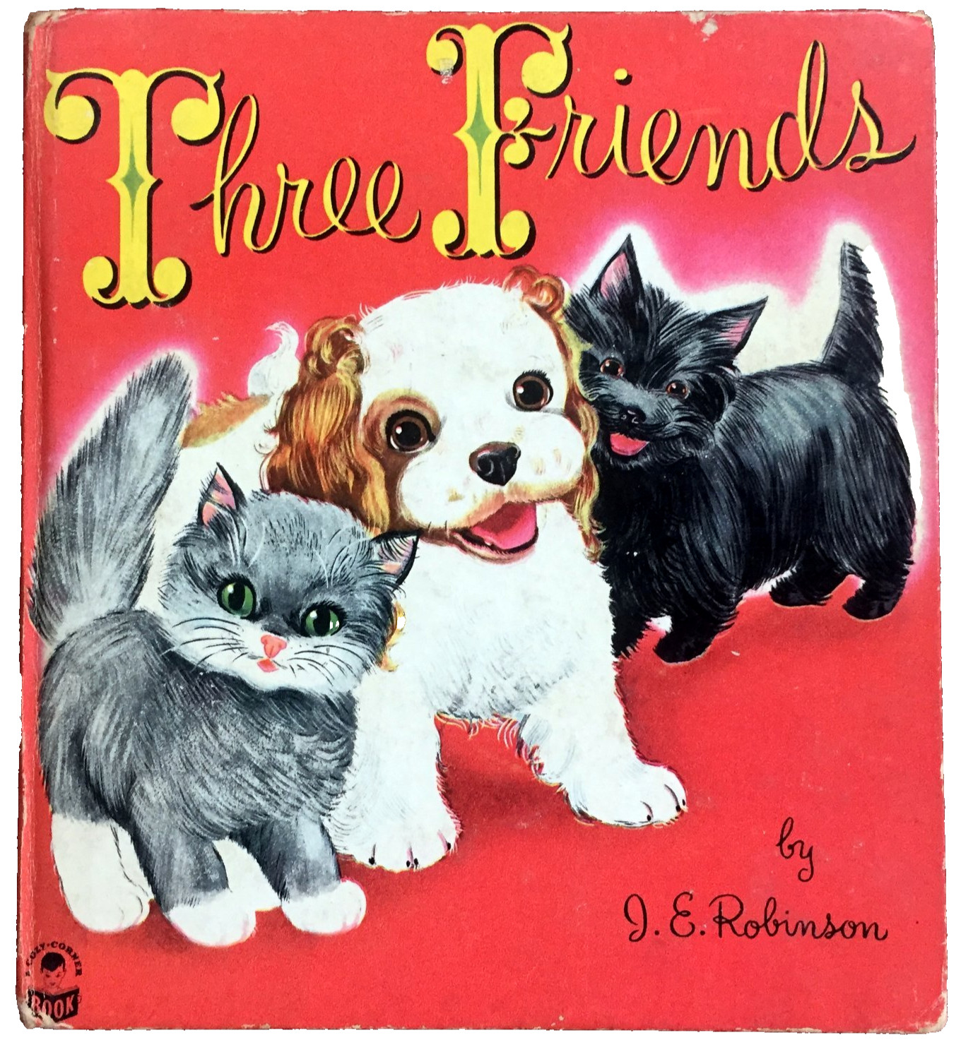 THREE FRIENDS ~ children’s 1st ed. Whitman Cozy Corner Book ~ puppies, kittens