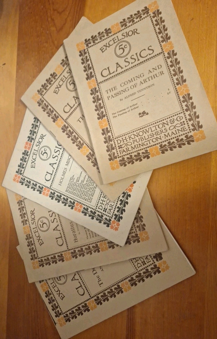 Vtg Lot Of 5 Antique Excelsior 5-Cent Classics Horatlisat-Holmes-Thanatopsis