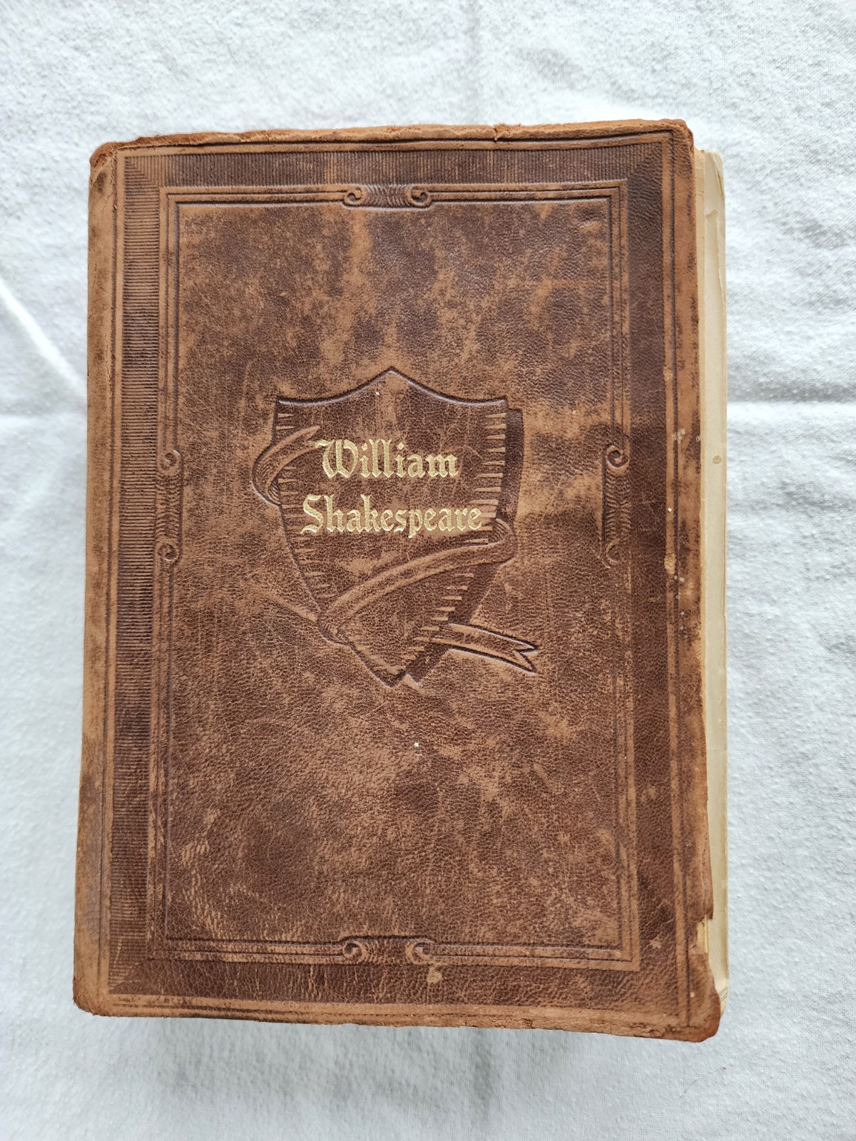 Antique William Shakespeare Complete Works Decorative Embossed Leather Book