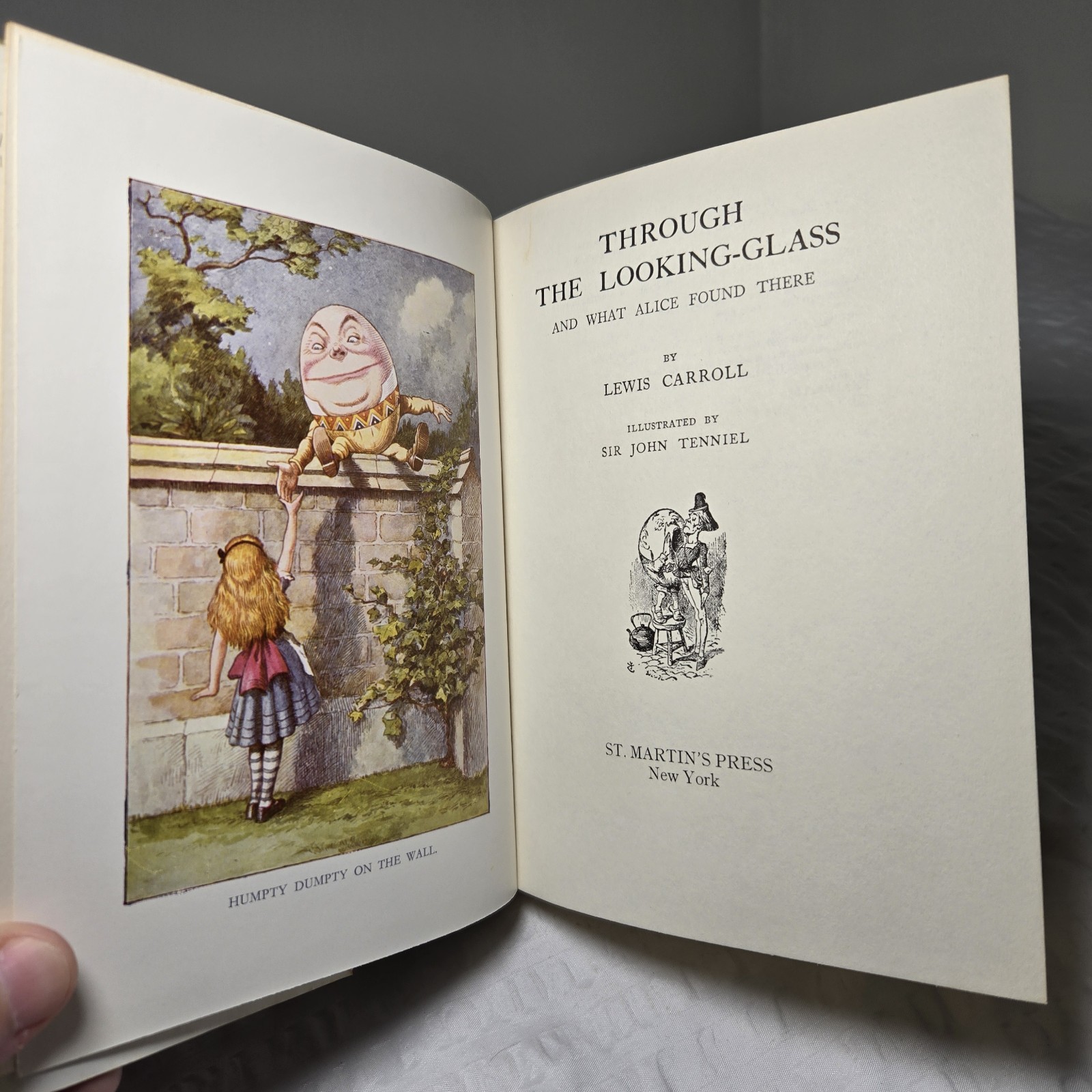 Through The Looking Glass Illustrated Hardcover Book Lewis Carroll Vtg