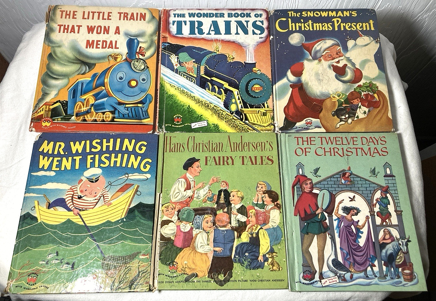 Lot of (6) Vintage Original Wonder Books 1947-1956