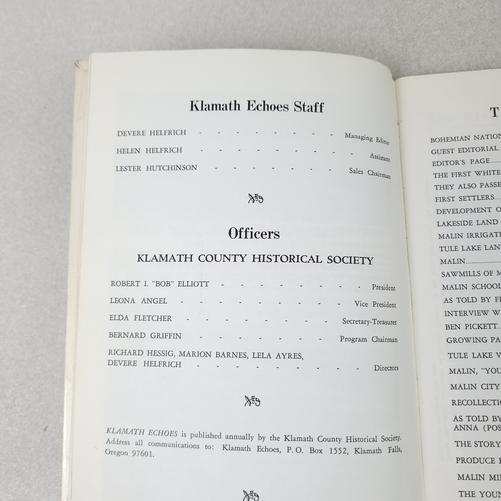 Klamath Echoes Vols 1966, 1970, 1972 & 1976 – Klamath County History
