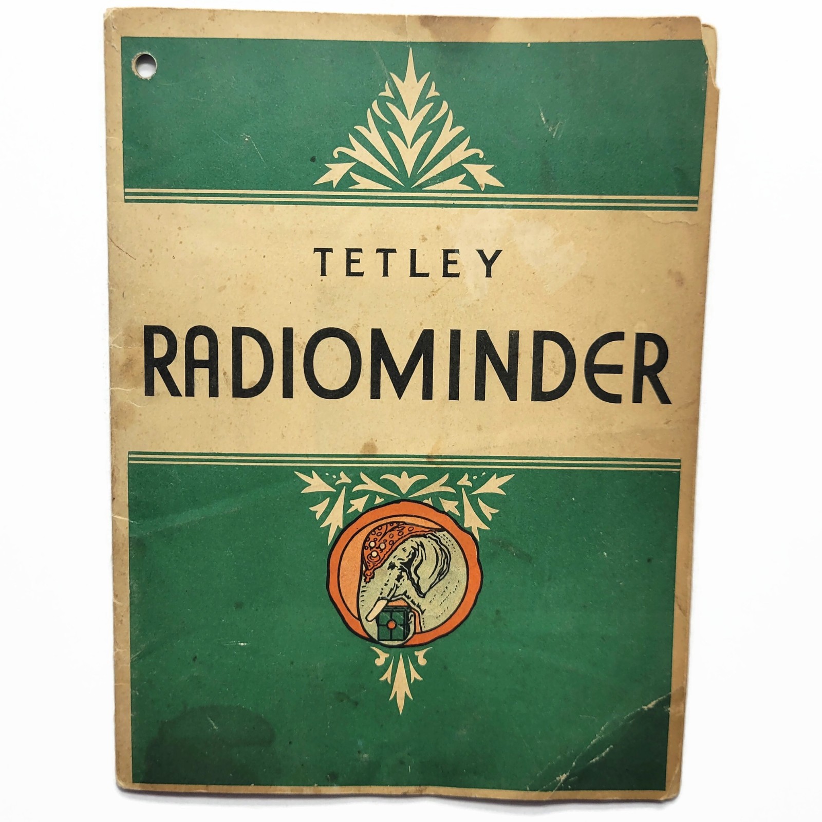 Vintage 1930 Tetley Tea Radiominder Radio Log Book Recipes Art Deco Ephemera