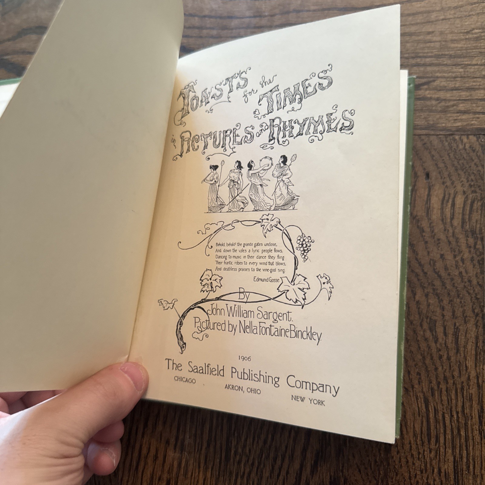 John William Sargent Toasts for the Times in Pictures and Rhymes 1st Ed 1906 HC