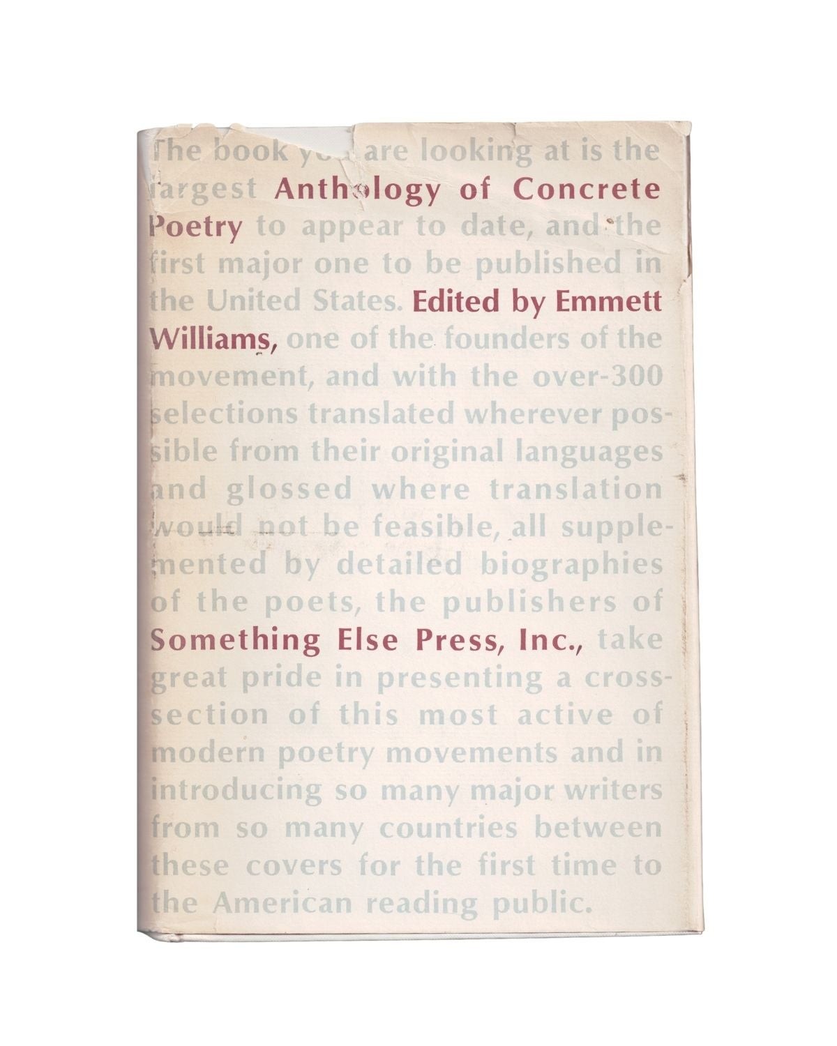 emmett williams / anthology of concrete poetry 1st Edition 1967