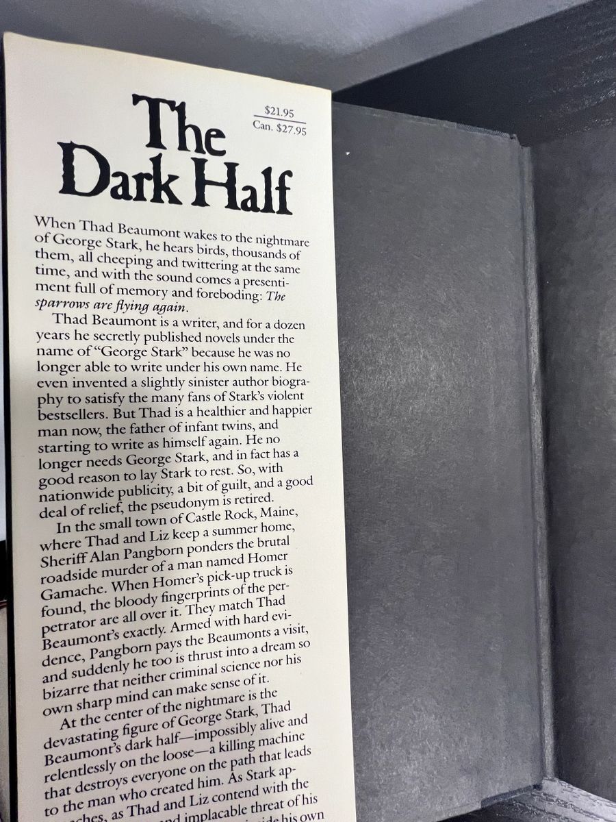 Stephen King, The Dark Half – 1st edition, 4th print
